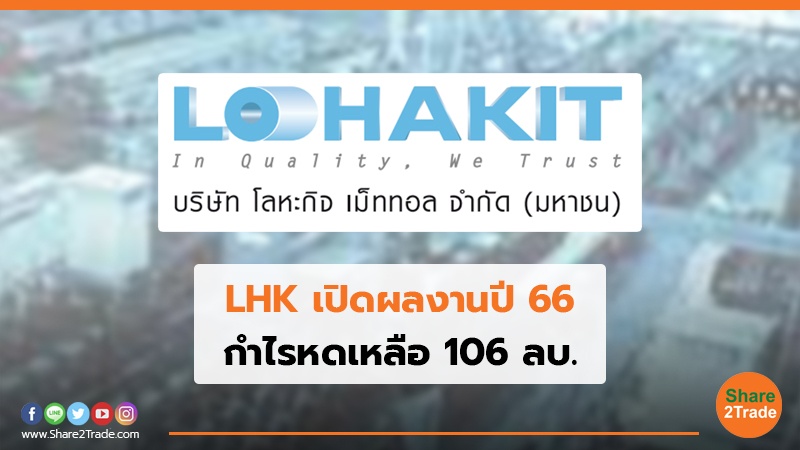 LHK เปิดผลงานปี 66 กำไรหดเหลือ 106 ลบ.