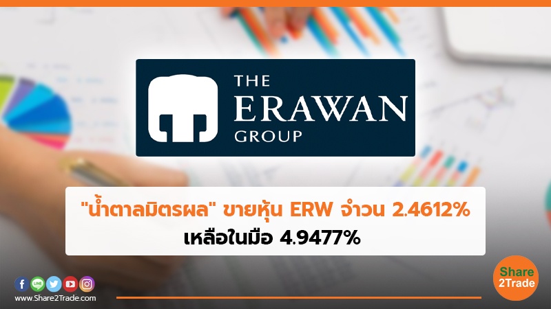 "น้ำตาลมิตรผล" ขายหุ้น ERW จำวน 2.4612% เหลือในมือ  4.9477%