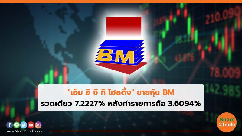 "เอ็ม อี ซี ที โฮลดิ้ง" ขายหุ้น BM รวดเดียว 7.2227% หลังทำรายการถือ 3.6094%