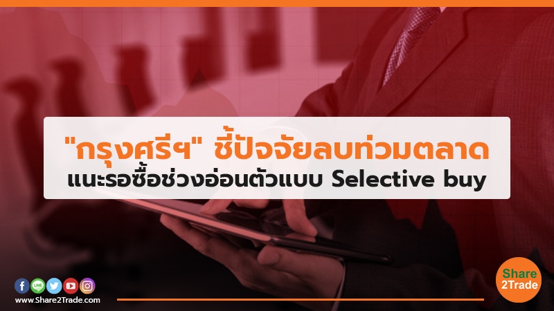 "กรุงศรีฯ"ชี้ปัจจัยลบท่วมตลาด แนะรอซื้อช่วงอ่อนตัวแบบ Selective buy