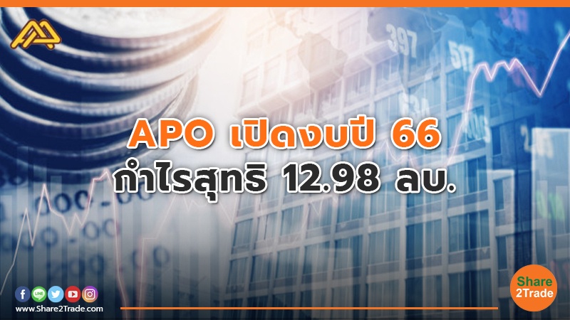 APO เปิดงบปี 66 กำไรสุทธิ 12.98 ลบ.