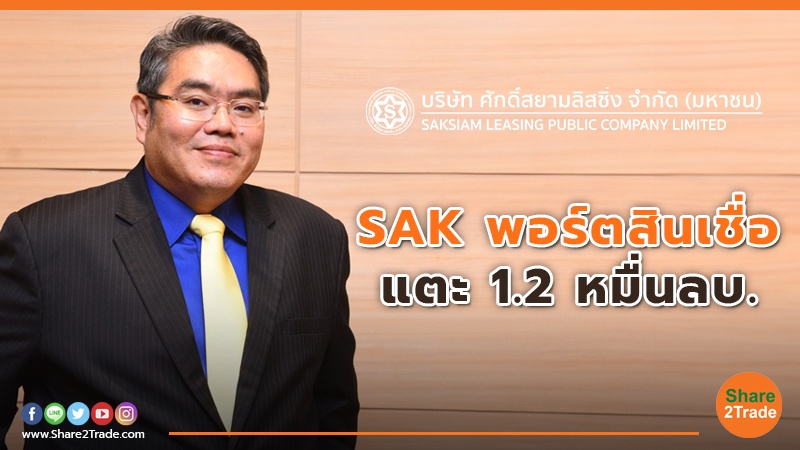 SAK โชว์ปี 66 พอร์ตสินเชื่อแตะ 1.2 หมื่นลบ. กำไรสุทธิ 749 ลบ. เพิ่ม 5.5% ปันผล 0.15 บ.