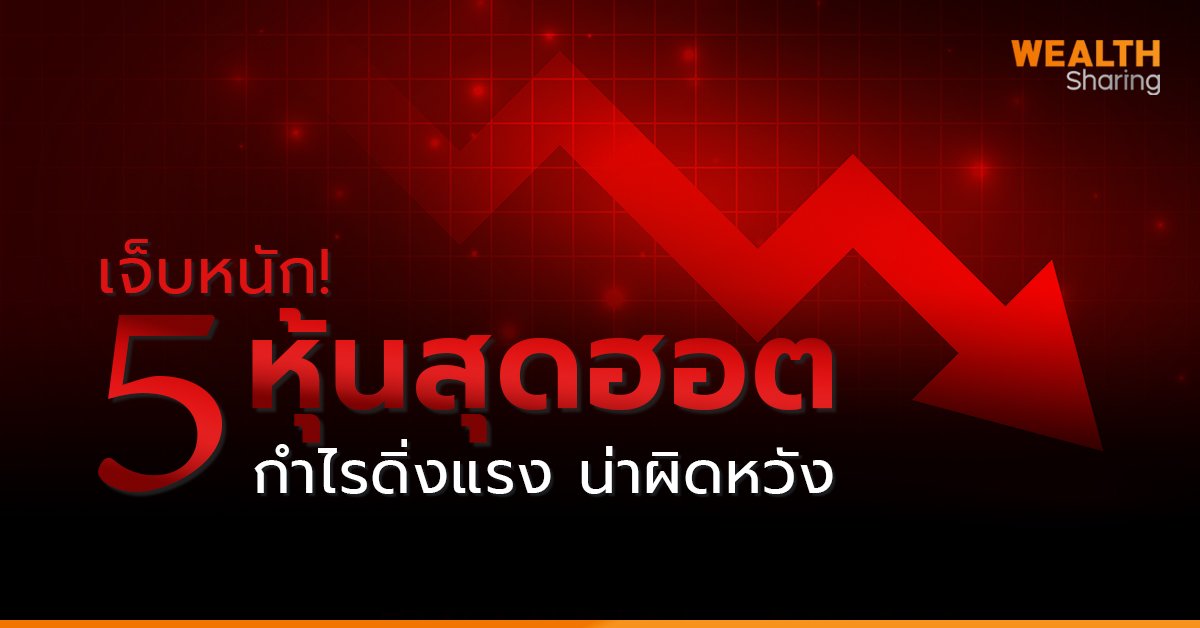 เจ็บหนัก! 5 หุ้นสุดฮอต กำไรดิ่งแรง น่าผิดหวัง