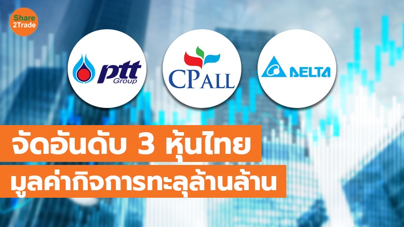 จัดอันดับ 3 หุ้นไทย มูลค่ากิจการทะลุล้านล้าน