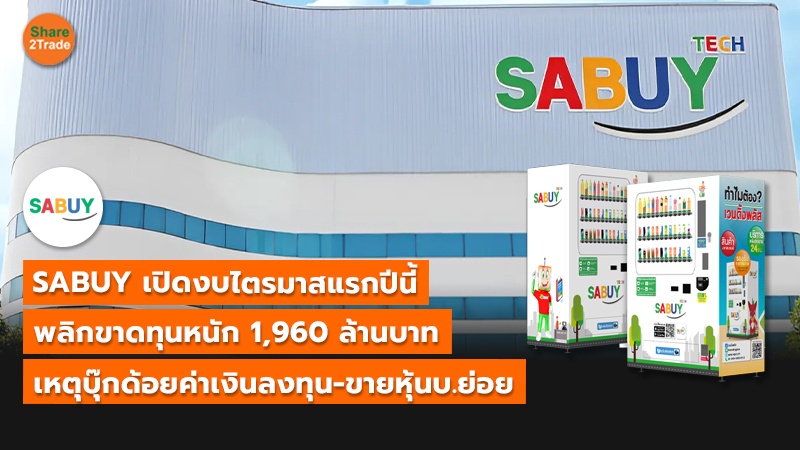 SABUY เปิดงบไตรมาสแรกปีนี้ พลิกขาดทุนหนัก 1,960 ล้านบาท เหตุบุ๊กด้อยค่าเงินลงทุน-ขายหุ้นบ.ย่อย