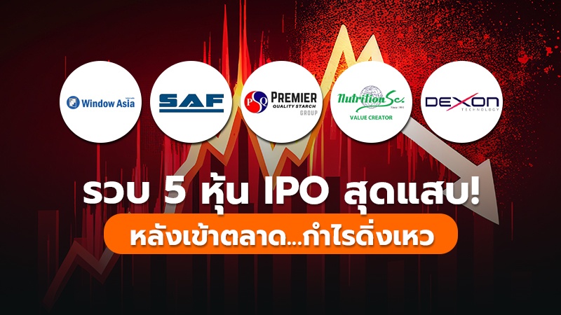 รวบ 5 หุ้น IPO สุดแสบ!  หลังเข้าตลาด...กำไรดิ่งเหว