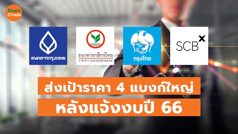 ส่งเป้าราคา 4 แบงก์ใหญ่ หลังแจ้งงบปี 66