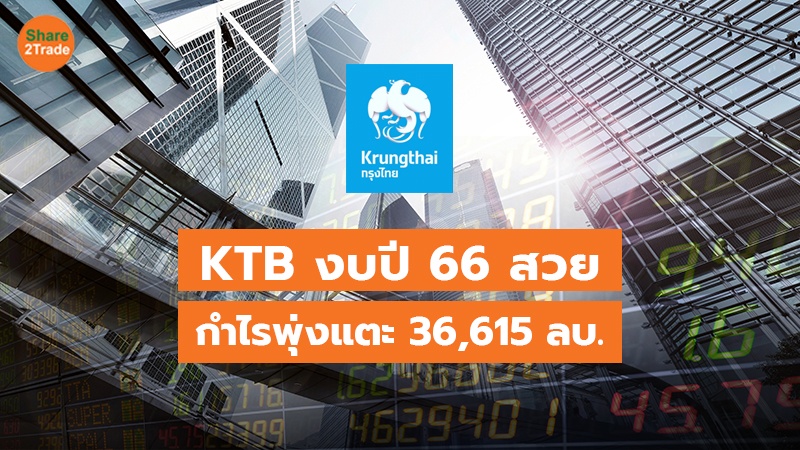 KTB งบปี 66 สวย กำไรพุ่งแตะ 36,615 ลบ.