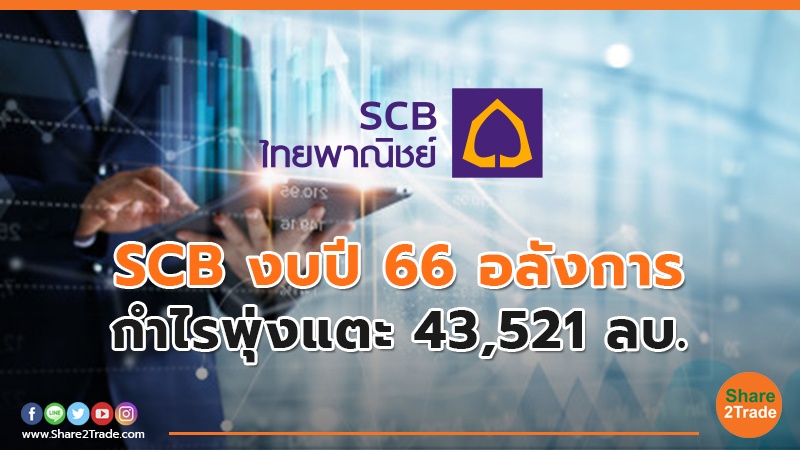 SCB งบปี 66 อลังการ กำไรพุ่งแตะ 43,521 ลบ.