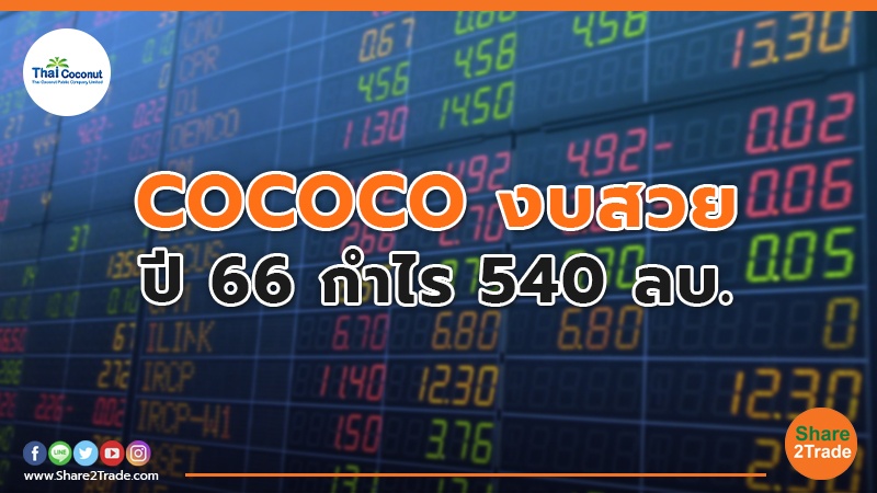 COCOCO งบสวย ปี 66 กำไร 540 ลบ.