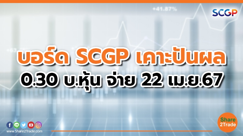 บอร์ด SCGP เคาะปันผล 0.30 บ.หุ้น จ่าย 22 เม.ย. 67