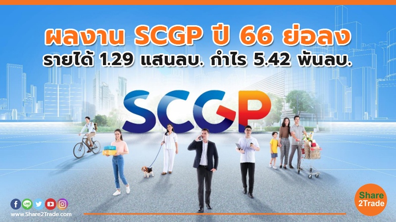 ผลงาน SCGP ปี 66 ย่อลง รายได้ 1.29 แสนลบ. กำไร 5.42 พันลบ.