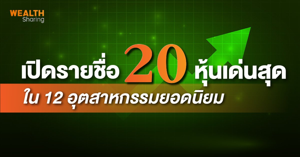 เปิดรายชื่อ 20 หุ้นเด่นสุด ใน 12 อุตสาหกรรมยอดนิยม