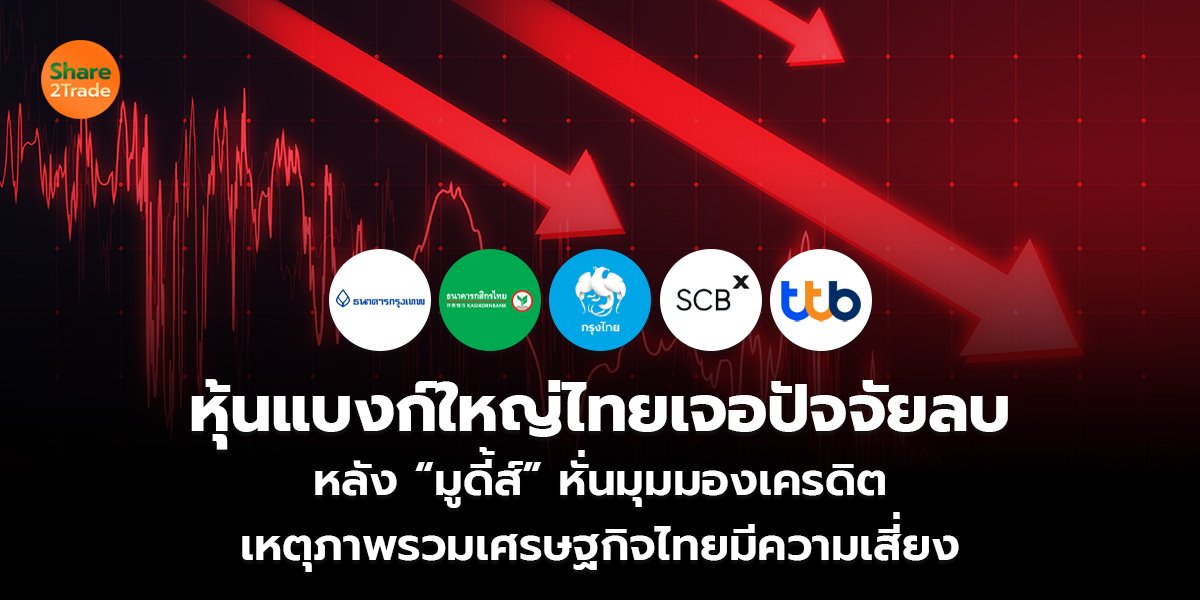 หุ้นแบงก์ใหญ่ไทยเจอปัจจัยลบ หลัง “มูดี้ส์” หั่นมุมมองเครดิต เหตุภาพรวมเศรษฐกิจไทยมีความเสี่ยง