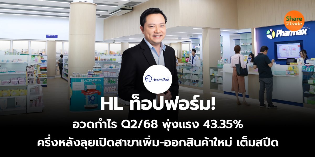 HL ท็อปฟอร์ม! อวดกำไร Q2/68 พุ่งแรง 43.35% ครึ่งหลังลุยเปิดสาขาเพิ่ม-ออกสินค้าใหม่ เต็มสปีด