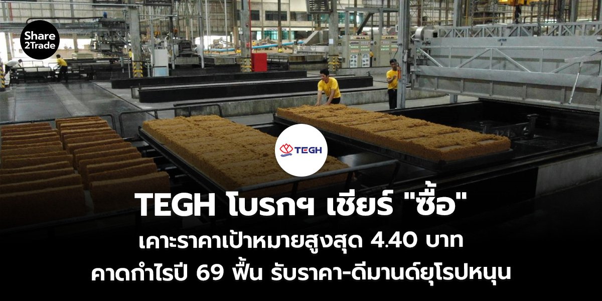 TEGH โบรกฯ เชียร์ "ซื้อ" เคาะราคาเป้าหมายสูงสุด 4.40 บาท คาดกำไรปี 69 ฟื้น รับราคา-ดีมานด์ยุโรปหนุน