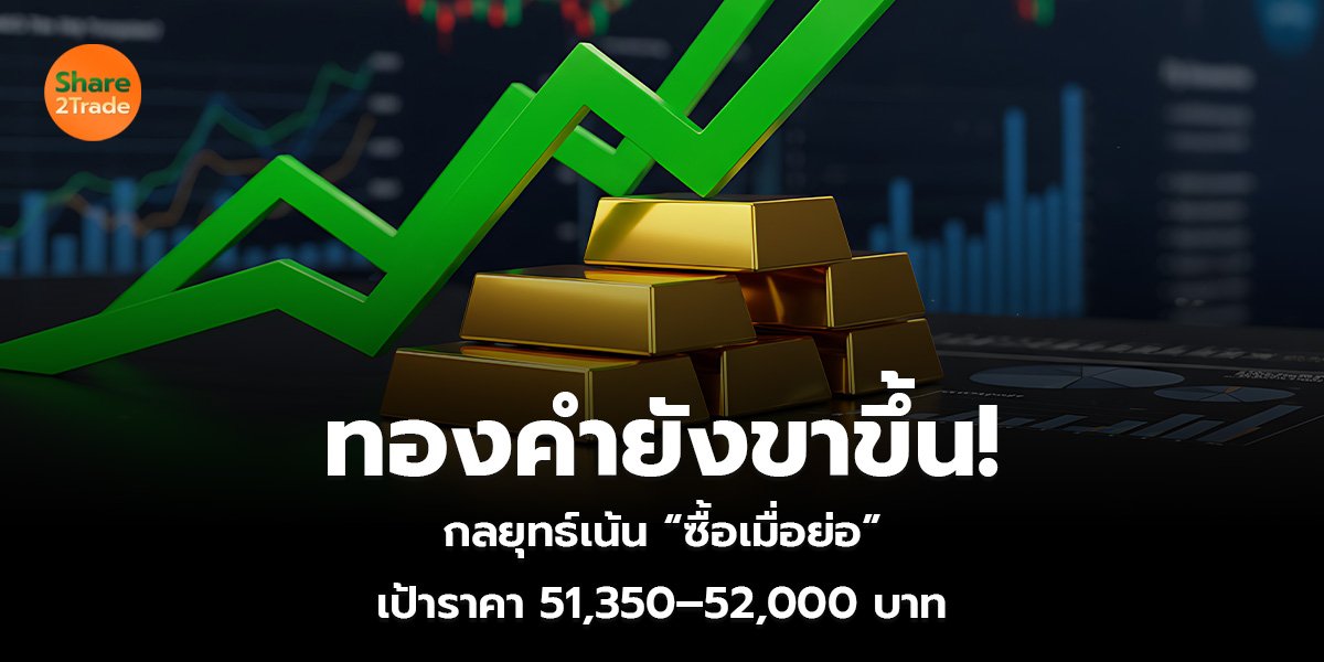 ทองคำยังขาขึ้น! กลยุทธ์เน้น “ซื้อเมื่อย่อ” เป้าราคา 51,350–52,000 บาท