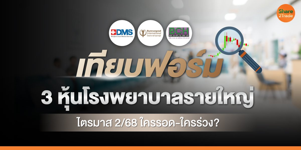 เทียบฟอร์ม 3 หุ้นโรงพยาบาลรายใหญ่ ไตรมาส 2/68 ใครรอด-ใครร่วง?