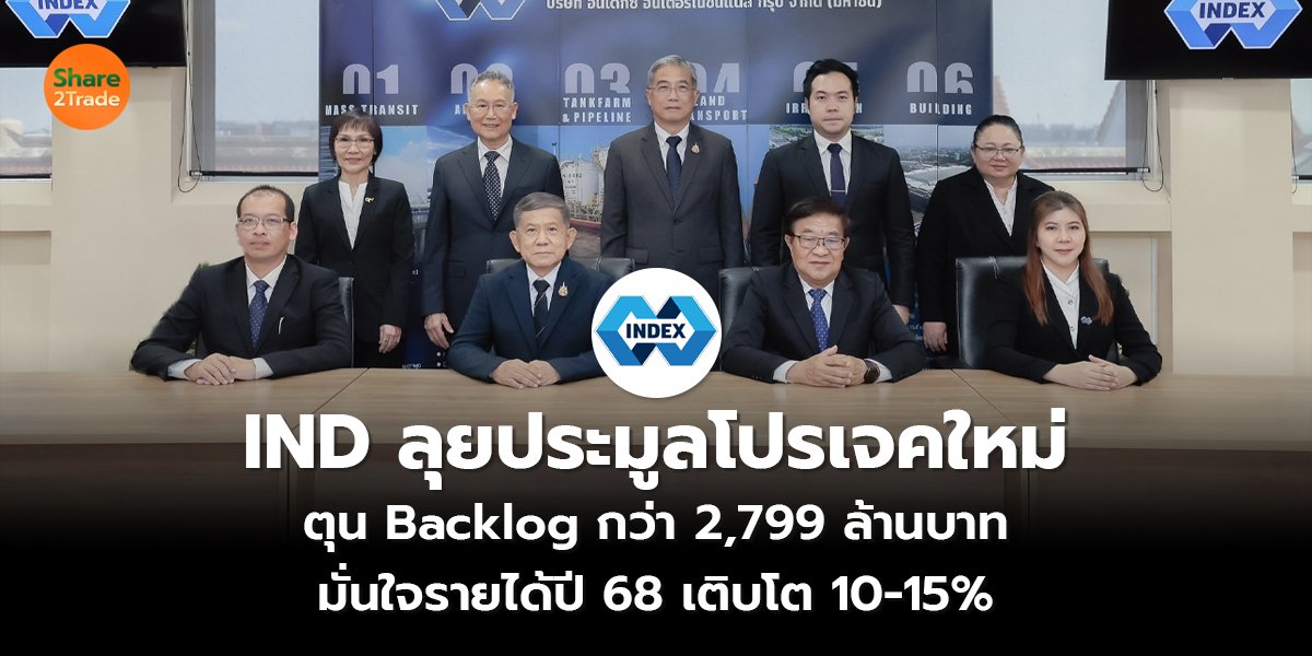 IND ลุยประมูลโปรเจคใหม่ ตุน Backlog กว่า 2,799 ล้านบาท มั่นใจรายได้ปี 68 เติบโต 10-15%