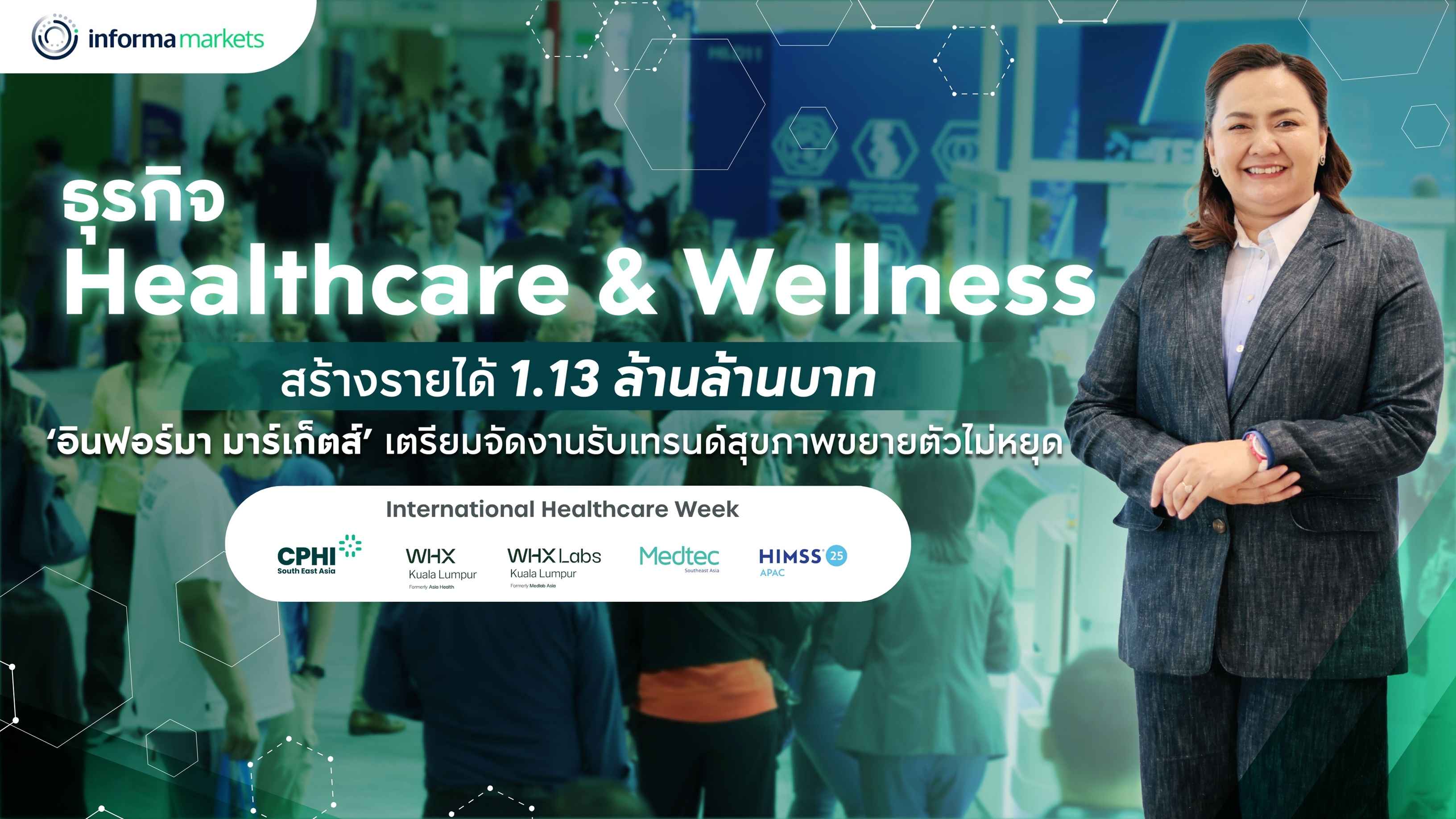 ธุรกิจ Healthcare & Wellness สร้างรายได้ 1.13 ล้านล้านบาท ‘อินฟอร์มา มาร์เก็ตส์’ เตรียมจัดงานรับเทรนด์สุขภาพขยายตัวไม่หยุด