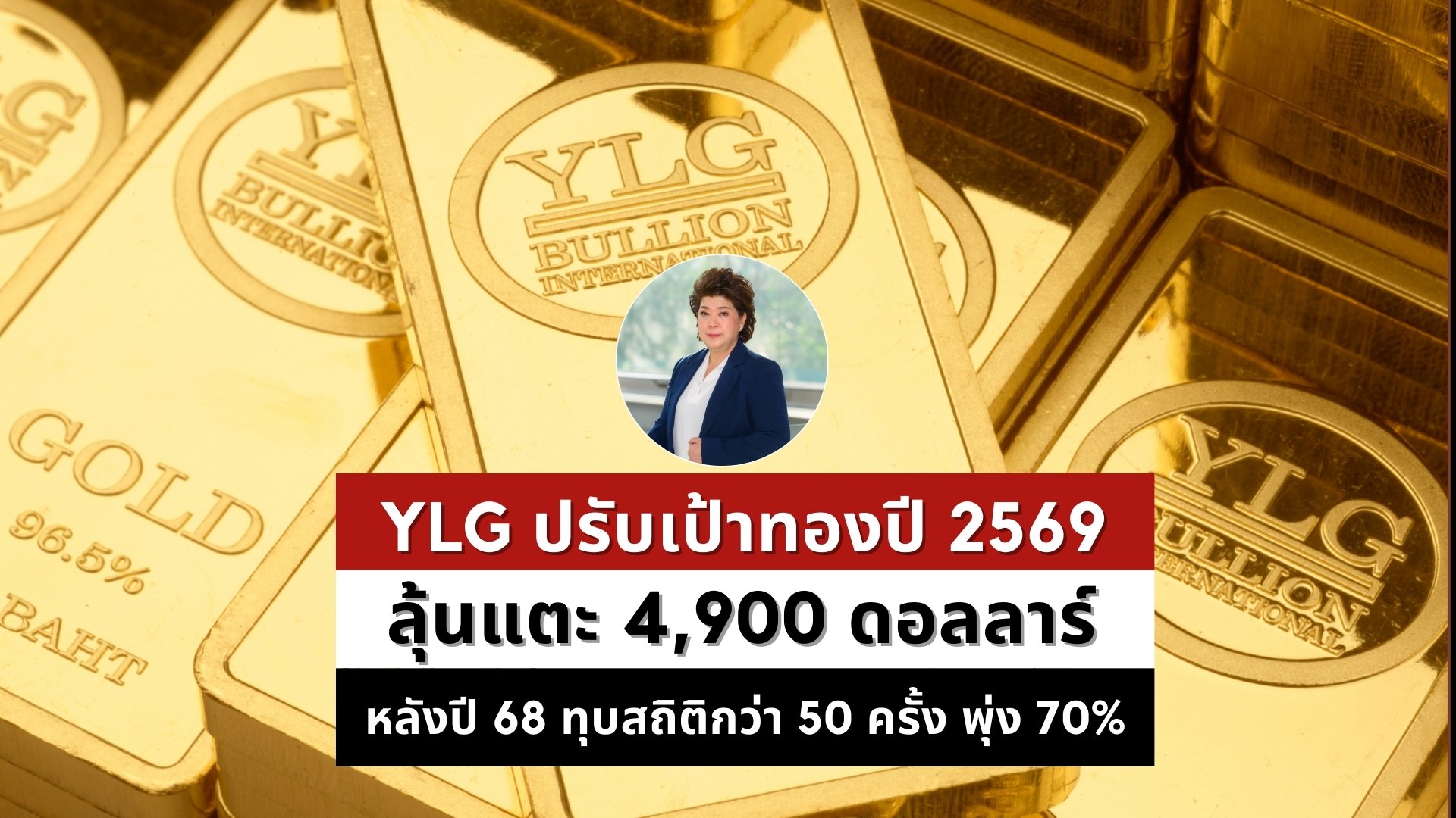 YLG สรุปภาพรวมทองคำปี 68 สร้างสถิติใหม่ ปรับตัวพุ่งขึ้นกว่า 70% ปี 69 ให้เป้าหมายใหม่ มีลุ้นแตะ 4,900 ดอลลาร์