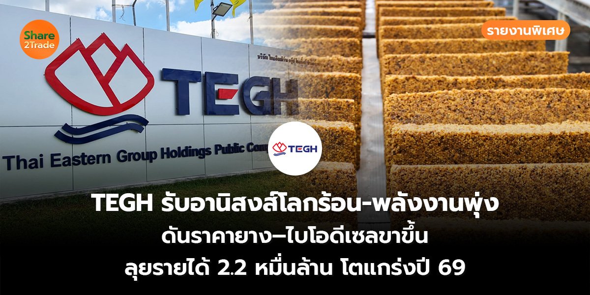 รายงานพิเศษ : TEGH รับอานิสงส์โลกร้อน-พลังงานพุ่ง ดันราคายาง–ไบโอดีเซลขาขึ้น ลุยรายได้ 2.2 หมื่นล้าน โตแกร่งปี 69