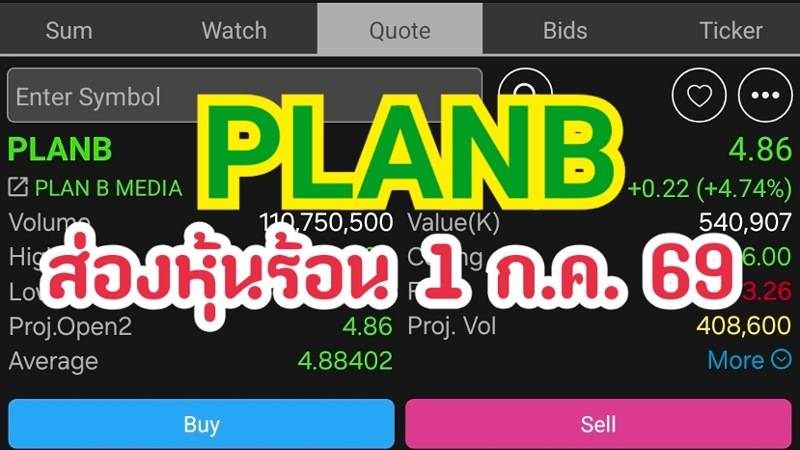 PLANB ส่องหุ้นร้อน 1 ก.ค. 69