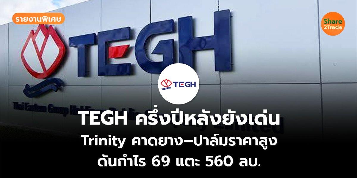 รายงานพิเศษ : TEGH ครึ่งปีหลังยังเด่น Trinity คาดยาง–ปาล์มราคาสูง ดันกำไร 69 แตะ 560 ลบ.
