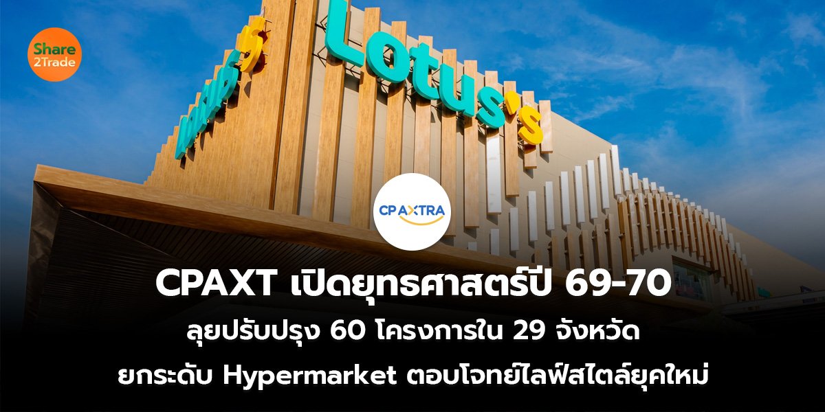 CPAXT เปิดยุทธศาสตร์ปี 69-70 ลุยปรับปรุง 60 โครงการใน 29 จังหวัด ยกระดับ Hypermarket ตอบโจทย์ไลฟ์สไตล์ยุคใหม่