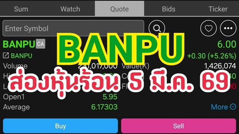 BANPU ส่องหุ้นร้อน 5 มี.ค. 69