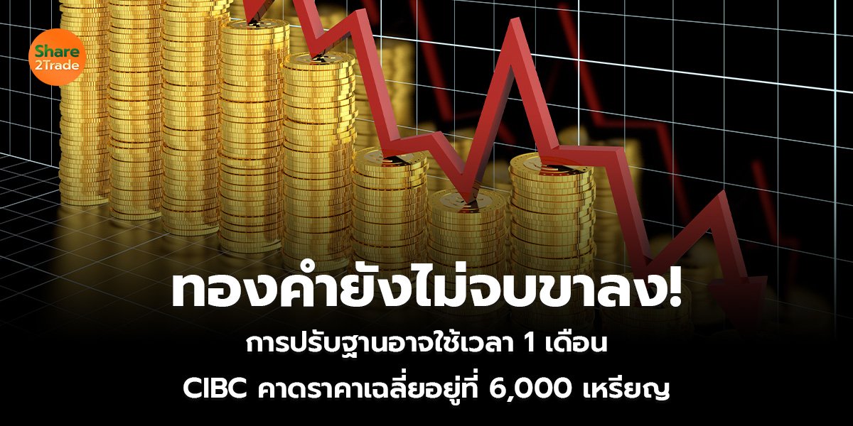 ทองคำยังไม่จบขาลง! การปรับฐานอาจใช้เวลา 1 เดือน ฟาก CIBC คาดราคาเฉลี่ยอยู่ที่ 6,000 เหรียญ