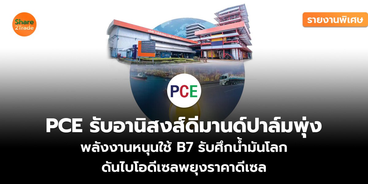 รายงานพิเศษ : PCE รับอานิสงส์ดีมานด์ปาล์มพุ่ง พลังงานหนุนใช้ B7 รับศึกน้ำมันโลก ดันไบโอดีเซลพยุงราคาดีเซล