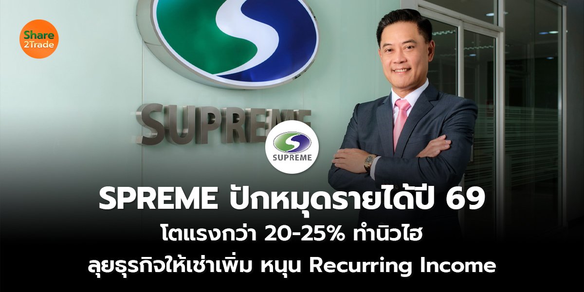 SPREME ปักหมุดรายได้ปี 69 โตแรงกว่า 20-25% ทำนิวไฮ ลุยธุรกิจให้เช่าเพิ่ม หนุน Recurring Income