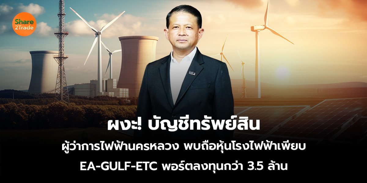ผงะ! บัญชีทรัพย์สิน ผู้ว่าการไฟฟ้านครหลวง พบถือหุ้นโรงไฟฟ้าเพียบ EA-GULF-ETC พอร์ตลงทุนกว่า 3.5 ล้าน