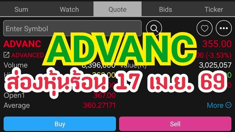 ADVANC ส่องหุ้นร้อน 17 เม.ย. 69