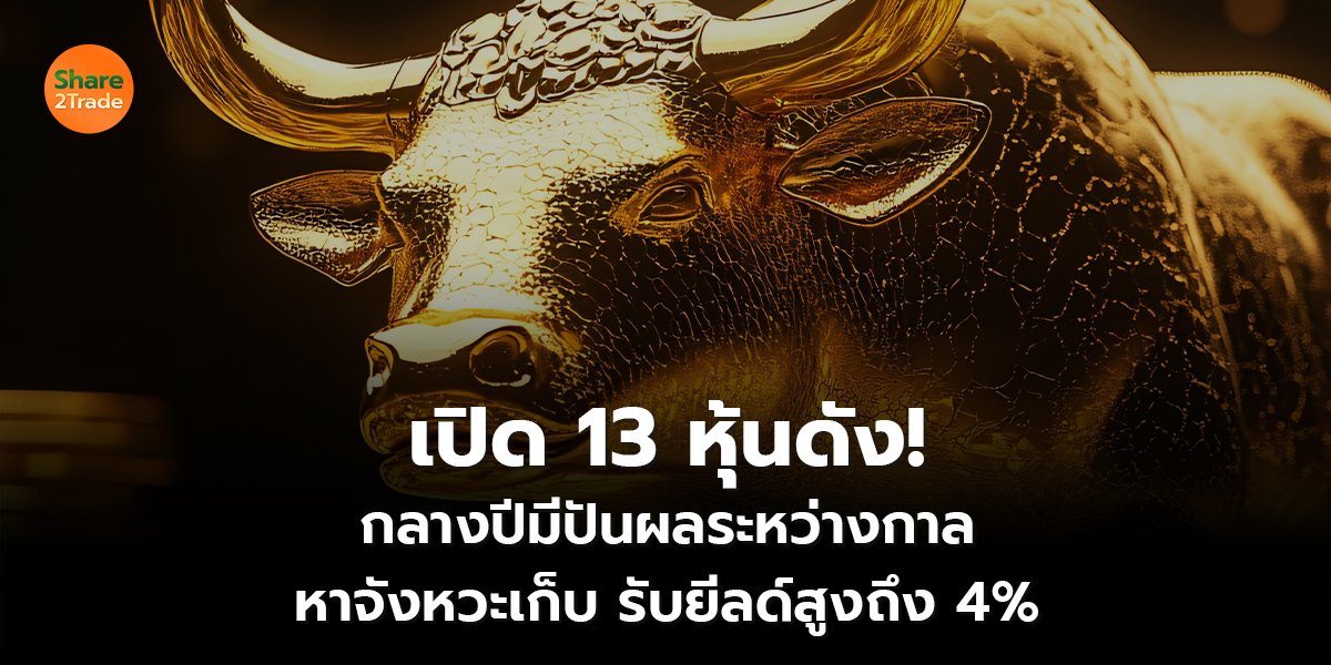เปิด 13 หุ้นดัง! กลางปีมีปันผลระหว่างกาล หาจังหวะเก็บ รับยีลด์สูงถึง 4%