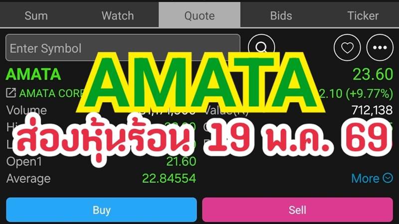AMATA ส่องหุ้นร้อน 19 พ.ค. 69