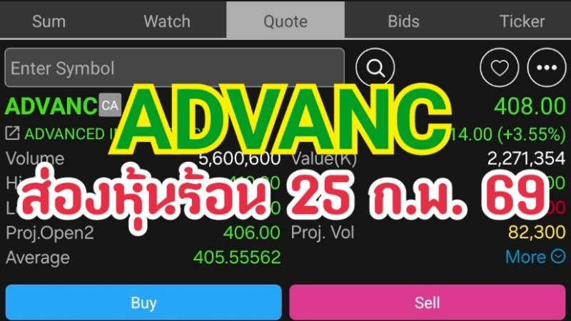 ADVANC ส่องหุ้นร้อน 25 ก.พ. 69