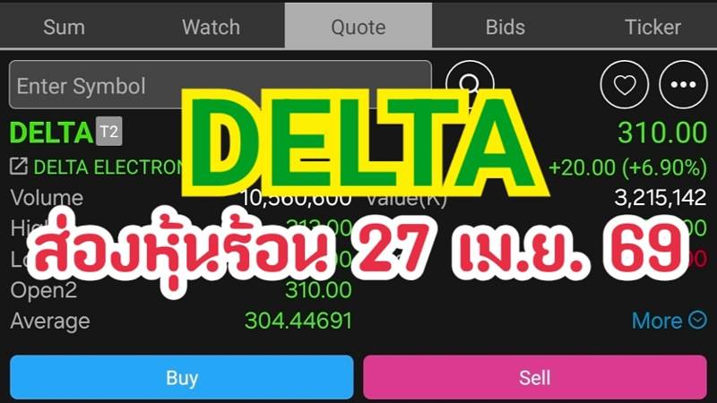 DELTA ส่องหุ้นร้อน 27 เม.ย. 69