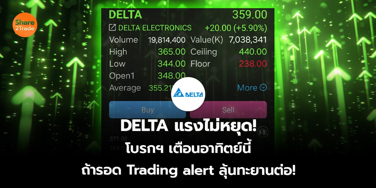 DELTA แรงไม่หยุด! โบรกฯ เตือนอาทิตย์นี้ ถ้ารอด Trading alert ลุ้นทะยานต่อ!