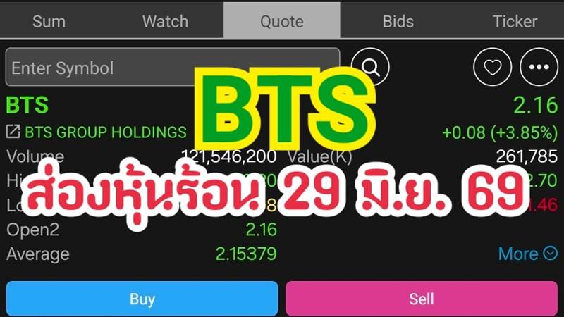 BTS ส่องหุ้นร้อน 29 มิ.ย. 69