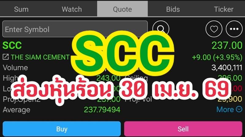 SCC ส่องหุ้นร้อน 30 เม.ย. 69