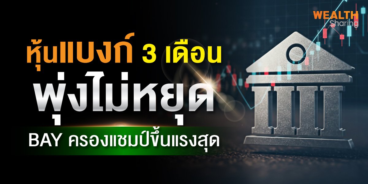 หุ้นแบงก์ 3 เดือนพุ่งไม่หยุด BAY ครองแชมป์ขึ้นแรงสุด