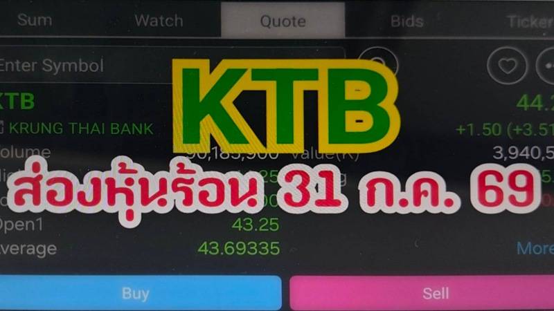 KTB ส่องหุ้นร้อน 31 ก.ค. 69