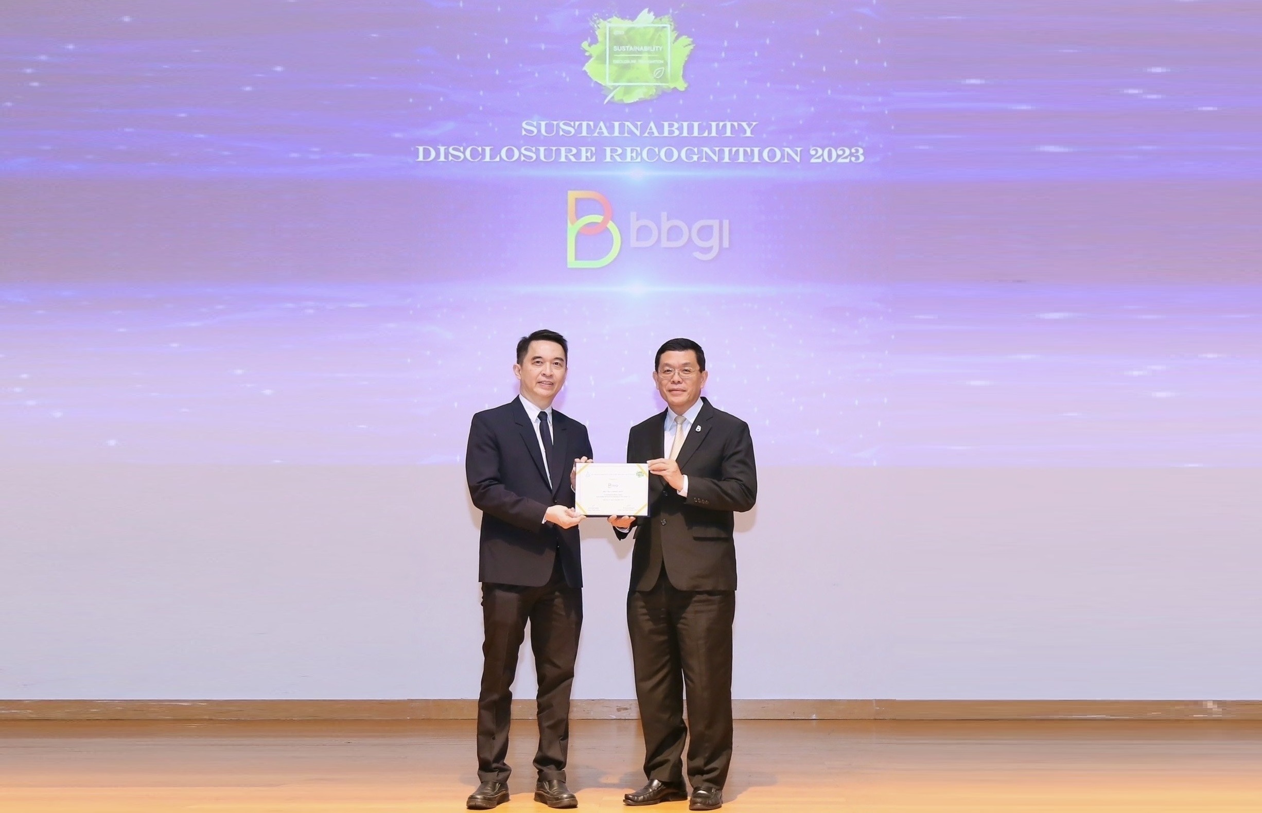 BBGI รับประกาศเกียรติ "Sustainability Disclosure Recognition" ประจำปี 2566