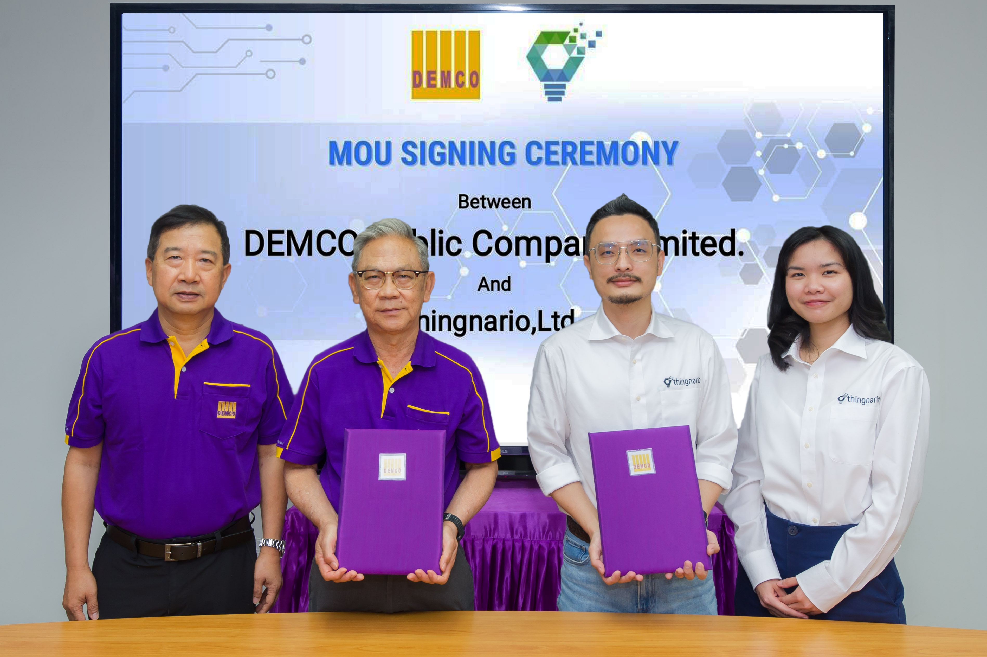 DEMCO ร่วมกับ thingnario, Ltd. [IoT Intelligent platform provider จากประเทศไต้หวัน] ร่วมลงนามบันทึกข้อตกลงความร่วมมือ (MOU) ด้านระบบ AI Monitoring Software สำหรับโรงไฟฟ้าพลังงานแสงอาทิตย์ (Solar Power Plant)