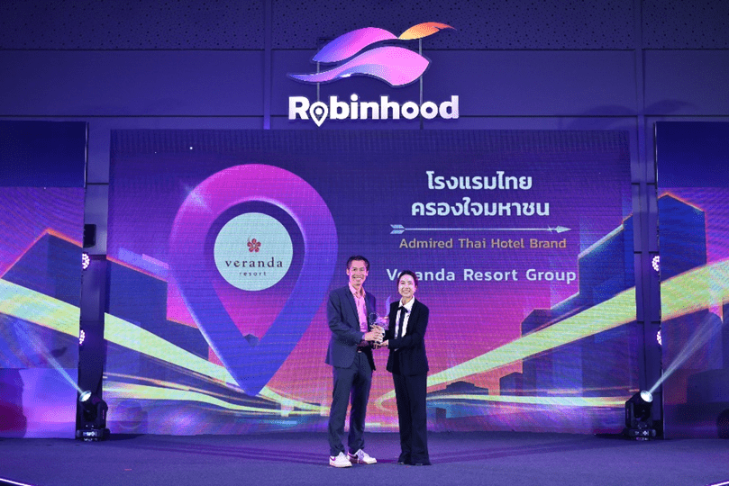 VRANDA รับรางวัล “โรงแรมไทยครองใจมหาชน” ในงาน Robinhood Awards 2024