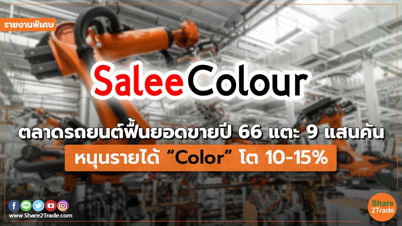 รายงานพิเศษ : ตลาดรถยนต์ฟื้นยอดขายปี 66แตะ9 แสนคัน หนุนรายได้ “Color” โต 10-15%