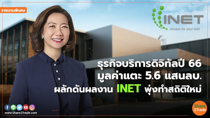 รายงานพิเศษ : ธุรกิจบริการดิจิทัลปี 66 มูลค่าแตะ 5.6 แสนลบ. ผลักดันผลงาน INET พุ่งทำสถิติใหม่