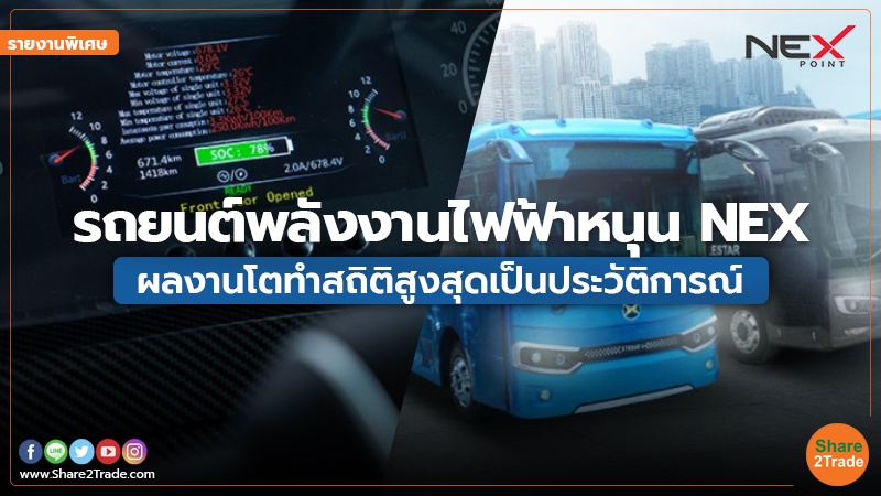 รายงานพิเศษ : รถยนต์พลังงานไฟฟ้าหนุน NEX ผลงานโตทำสถิติสูงสุดเป็นประวัติการณ์